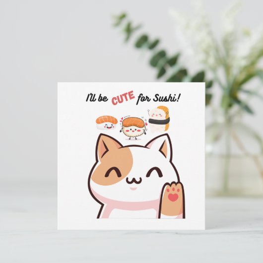 Ik zal schattig zijn voor sushi - sushi party uitn (Staand voorkant)