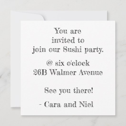 Ik zal schattig zijn voor sushi - sushi party uitn (Achterkant)