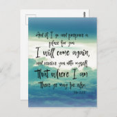 Ik zal terugkomen in het Bijbelvers Briefkaart (Voorkant / Achterkant)