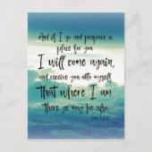 Ik zal terugkomen in het Bijbelvers Briefkaart (Voorkant)