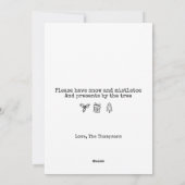 Ik zal thuis zijn voor een eenvoudige kerstschrijf feestdagenkaart (Achterkant)