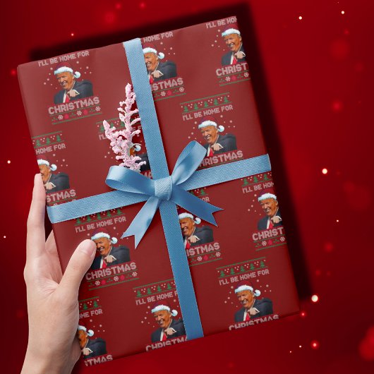 Ik zal thuis zijn voor Kerstmis Cadeaupapier