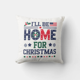 Ik zal thuis zijn voor Kerstmis | feestelijk Sierk Kussen