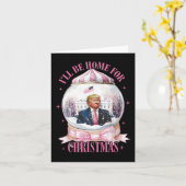 Ik zal thuis zijn voor Kerstmis Grappig Trump Coqu Kaart (Gele Bloem)