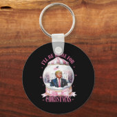 Ik zal thuis zijn voor Kerstmis Grappig Trump Coqu Sleutelhanger (Voorkant)