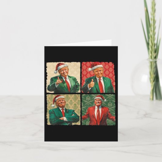 Ik zal thuis zijn voor Kerstmis Grappig Trump kers Kaart (Voorkant)