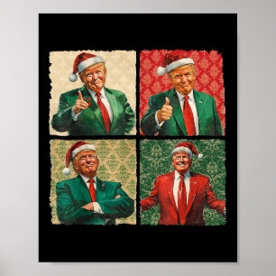 Ik zal thuis zijn voor Kerstmis Grappig Trump kers Poster