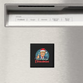 Ik zal thuis zijn voor Kerstmis Grappige Kerstman  Magneet (Insitu (Vaatwasser))