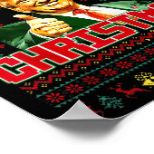 Ik zal thuis zijn voor Kerstmis Grappige Kerstman  Poster (Hoek)