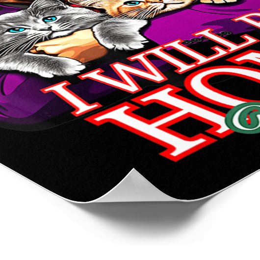 Ik zal thuis zijn voor Kerstmis Grappige Kerstman  Poster (Hoek)