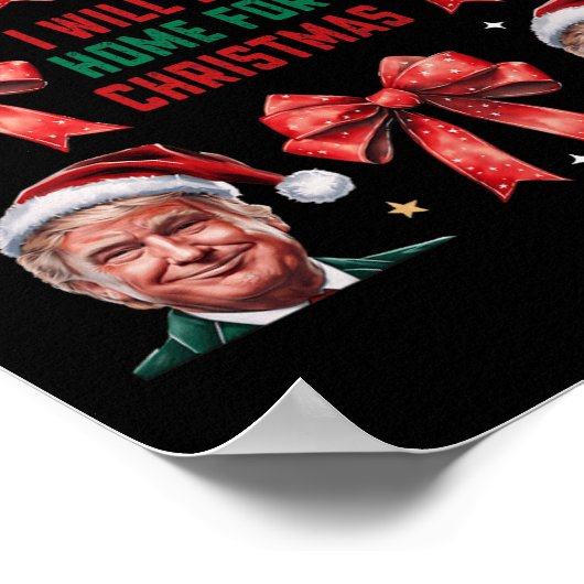 Ik zal thuis zijn voor Kerstmis Grappige Santa Tru Poster (Hoek)