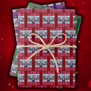 Ik zal thuis zijn voor Kerstmis Grappige Trump San Inpakpapier Vel