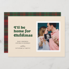 Ik zal thuis zijn voor Kerstmis (groen) zwangersch Aankondiging