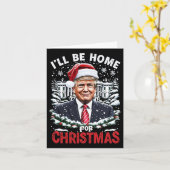 Ik zal thuis zijn voor Kerstmis Patriottische Trum Kaart (Gele Bloem)