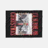 Ik zal thuis zijn voor Kerstmis Santa Funny Trump  Fleece Deken (Voorkant (Horizontaal))