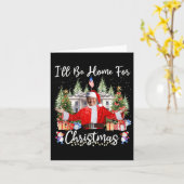 Ik zal thuis zijn voor Kerstmis Santa Funny Trump  Kaart (Gele Bloem)