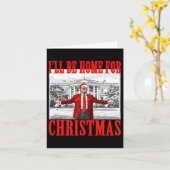 Ik zal thuis zijn voor Kerstmis Santa Funny Trump  Kaart (Gele Bloem)