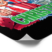 Ik zal thuis zijn voor Kerstmis Santa Funny Trump  Poster (Hoek)