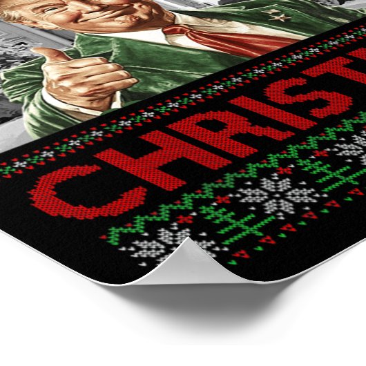 Ik zal thuis zijn voor Kerstmis Santa Funny Trump  Poster (Hoek)