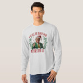 Ik zal thuis zijn voor Kerstmis Santa Funny Trump  T-shirt (Voorkant volledig)