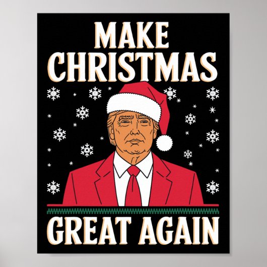 Ik zal thuis zijn voor Kerstmis Santa Trump Kerstm Poster (Voorkant)