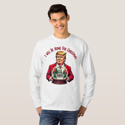 Ik zal thuis zijn voor Kerstmis" Shirt met een lan (Voorkant volledig)