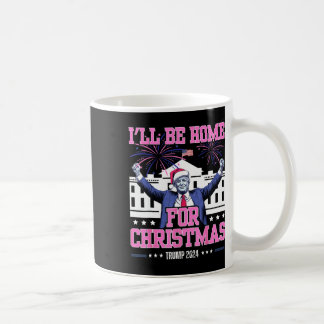 Ik zal thuis zijn voor Kerstmis Trump 2024 Xmas py Koffiemok