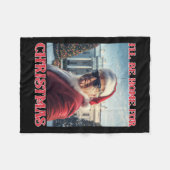 Ik zal thuis zijn voor Kerstmis Trump Santa Selfie Fleece Deken (Voorkant (Horizontaal))
