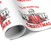 Ik zal thuis zijn voor Kerstmis Trump Won Inagurat Cadeaupapier (Rol Hoek)