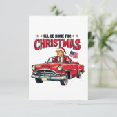 Ik zal thuis zijn voor Kerstmis Trump won verkiezi Bedankkaart (Staand voorkant)
