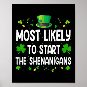 Ik zal thuis zijn voor Shenanigans Trump Funny St Poster