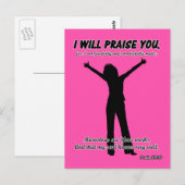 Ik zal u even opvrolijken - Psalm 139:14 roze Silh Briefkaart (Voorkant / Achterkant)