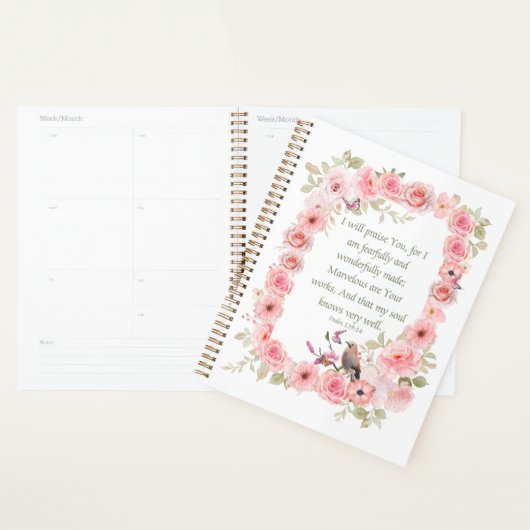 Ik zal u loven Christelijke Floral Theme Planner (Display)