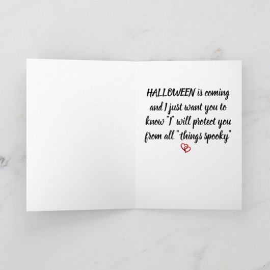 ** *IK ZAL U ZORGEN NEMEN** HALLOEEN KAART (Binnen)