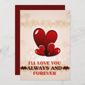 Ik zal van je houden altijd en eeuwig - Gelukkig V Feestdagenkaart (Voorkant / Achterkant)