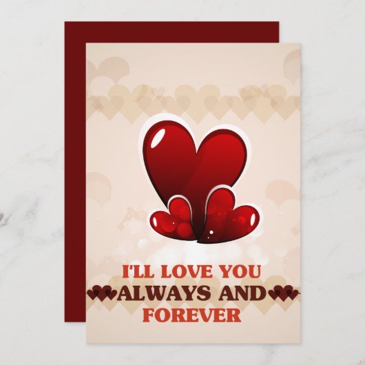 Ik zal van je houden altijd en eeuwig - Gelukkig V Feestdagenkaart (Voorkant / Achterkant)