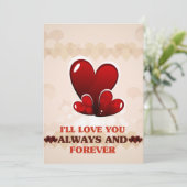 Ik zal van je houden altijd en eeuwig - Gelukkig V Feestdagenkaart (Staand voorkant)