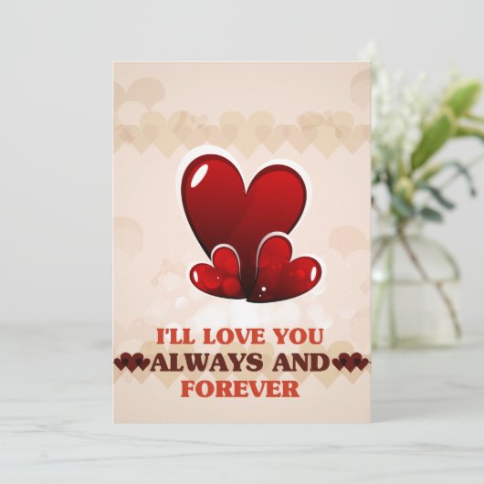 Ik zal van je houden altijd en eeuwig - Gelukkig V Feestdagenkaart (Staand voorkant)