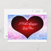 Ik zal van u altijd houden briefkaart (Voorkant / Achterkant)