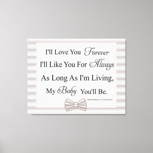 Ik zal voor altijd van je houden Baby Quote Canvas (Voorkant)