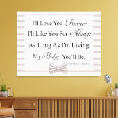 Ik zal voor altijd van je houden Baby Quote Canvas (Insitu (Woonkamer))