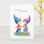 Ik zal voor altijd van je houden. kaart (Gele Bloem)