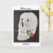 Ik zal voor altijd van je houden, schedel, huwelij kaart (Gele Bloem)