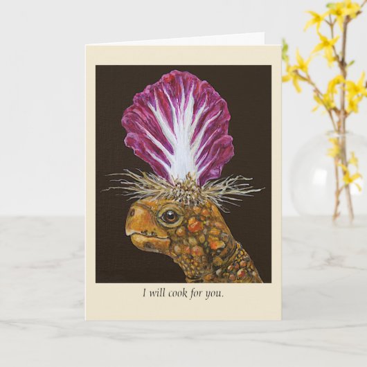 Ik zal voor je kaart koken met Myrtle de schildpad (Gele Bloem)