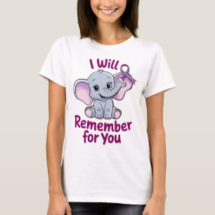 Ik zal voor jullie de Schattigee olifant Alzheimer T-shirt