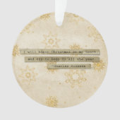 Ik zal voor Kerstmis Charles Dickens Snowflake Ornament (voorkant)