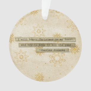 Ik zal voor Kerstmis Charles Dickens Snowflake Ornament