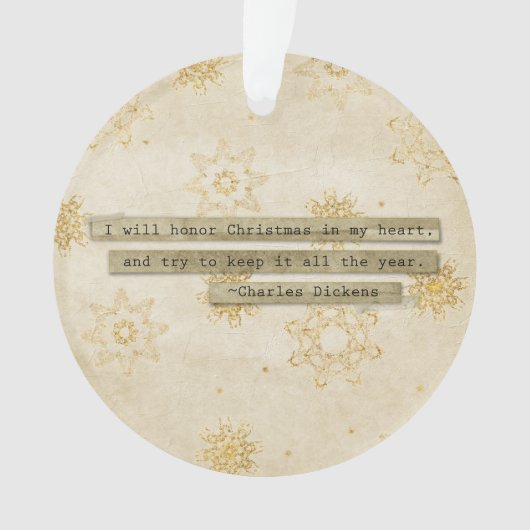 Ik zal voor Kerstmis Charles Dickens Snowflake Ornament (voorkant)
