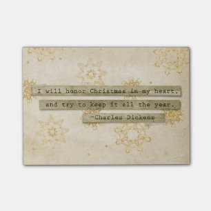Ik zal voor Kerstmis Charles Dickens Snowflake Post-it® Notes