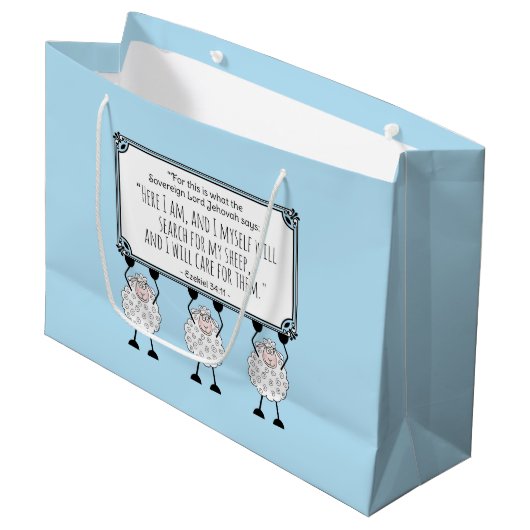 "Ik Zal Voor Mijn Schapen Zorgen" Cadeautas (Voorkant Gekanteld)
